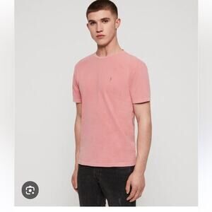 Allsaints Men’s Pink Ossage Crewneck Short sleeve T shirt Medium